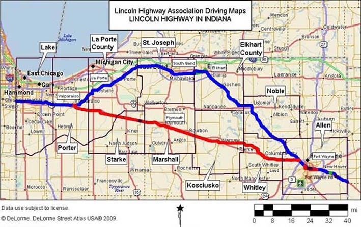 Lincoln Highway in Indiana